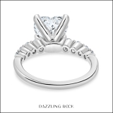 Heart Shape (1.00 CT) & Round (0.23 CT) Cubic Zirconia 4 Prong Solitaire Engagement Ring for Women in 925 Sterling Silver