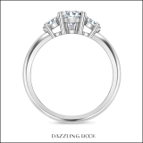925 Sterling Silver 3 Stone Ring, 1.26 ctw Pear Cubic Zirconia