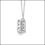 IGI Certified 925 Sterling Silver Two Stone Pendant Necklace for Women with 18 inch Silver Chain 2.85 cttw, Emerald (1.50 ct) & Pear (1.35 ct) Cubic Zirconia