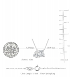 IGI Certified 925 Sterling Silver Two Stone Pendant Necklace for Women with 18 inch Silver Chain 2.85 cttw, Emerald (1.50 ct) & Pear (1.35 ct) Cubic Zirconia