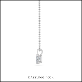 1.00 Cttw Emerald Cut Solitaire Cubic Zirconia 4 Prong Pendant with 18 inch Silver Chain for Her in 925 Sterling Silver