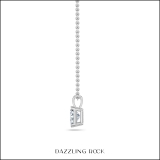 2.00 Cttw Emerald Cut Solitaire Cubic Zirconia 4 Prong Pendant with 18 inch Silver Chain for Her in 925 Sterling Silver