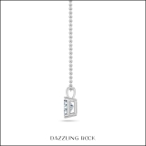 3.00 Cttw Emerald Cut Solitaire Cubic Zirconia 4 Prong Pendant with 18 inch Silver Chain for Her in 925 Sterling Silver