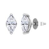 1.50 Cttw Marquise Cubic Zirconia V-Prong Solitaire Stud Earrings for Women in 925 Sterling Silver in Push Back