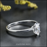 0.50 Cttw Marquise Cubic Zirconia Solitaire Engagement Ring, 925 Sterling Silver