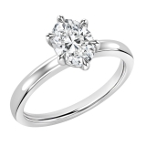 925 Sterling Silver 6 Prong Solitaire Ring, 3.00 ctw Oval Cubic Zirconia