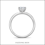 925 Sterling Silver 6 Prong Solitaire Ring, 3.00 ctw Oval Cubic Zirconia