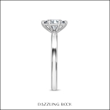 925 Sterling Silver 6 Prong Solitaire Ring, 3.00 ctw Oval Cubic Zirconia