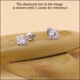 925 Sterling Silver Unseen Halo Push Back Stud Earrings, 0.83 ctw Round Cubic Zirconia