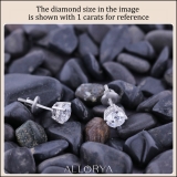 925 Sterling Silver Unseen Halo Push Back Stud Earrings, 0.83 ctw Round Cubic Zirconia