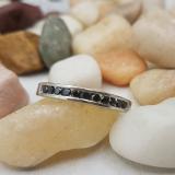0.50 Carat (ctw) 10k White Gold Round Black Diamond Ladies Anniversary Wedding Stackable Ring Band