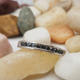 0.50 Carat (ctw) 10k White Gold Round Black Diamond Ladies Anniversary Wedding Stackable Ring Band