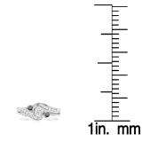 0.50 Carat (ctw) 10k White Gold Round Black And White Diamond Ladies Swirl Bridal Engagement Ring Matching Band Set
