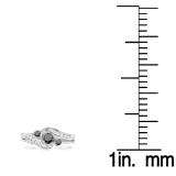 0.50 Carat (ctw) 10k White Gold Round Black And White Diamond Ladies Swirl Bridal Engagement Ring Matching Band Set