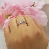 0.40 Carat (ctw) 14k White Gold Round Blue And White Diamond Ladies Anniversary Wedding Stackable Ring Band
