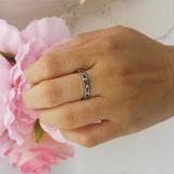0.40 Carat (ctw) 14k White Gold Round Blue And White Diamond Ladies Anniversary Wedding Stackable Ring Band