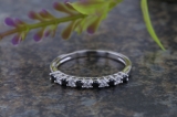 0.33 Carat (ctw) 10K White Gold Round White & Black Diamond Anniversary Stackable Wedding Band 1/3 CT