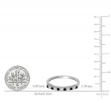 0.33 Carat (ctw) 10K White Gold Round White & Black Diamond Anniversary Stackable Wedding Band 1/3 CT