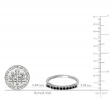 0.33 Carat (ctw) 10K White Gold Round Black Diamond Anniversary Stackable Wedding Band 1/3 CT