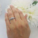 0.50 Carat (ctw) 10k White Gold Round White And Blue Diamond Ladies Halo Style Bridal Engagement Ring Set Matching Band 1/2 CT