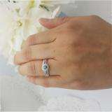 0.50 Carat (ctw) 10k White Gold Round White And Blue Diamond Ladies Halo Style Bridal Engagement Ring Set Matching Band 1/2 CT