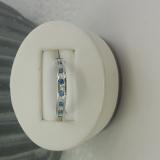 0.75 Carat (ctw) 10k White Gold Round White And Blue Diamond Ladies Curved Guard Matching Bridal Wedding Band