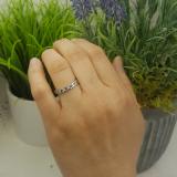 0.75 Carat (ctw) 14k White Gold Round White And Blue Diamond Ladies Curved Guard Matching Bridal Wedding Band