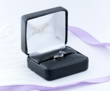 0.50 Carat (ctw) 14k White Gold Round Blue Sapphire And White Diamond Ladies Swirl Engagement 3 Stone Bridal Ring