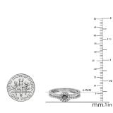 0.45 Carat (ctw) 14k White Gold Round Black And White Diamond Ladies Halo Style Bridal Engagement Ring Matching Band Set