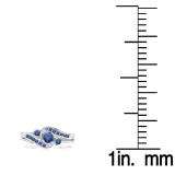 0.50 Carat (ctw) 10k White Gold Round Blue Sapphire Ladies Swirl Bridal Engagement Ring Matching Band Set