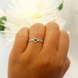 0.15 Carat (ctw) 10k White Gold Round Black And White Diamond Ladies Promise Engagement Ring