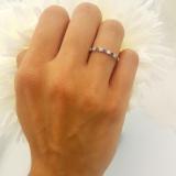 0.25 Carat (ctw) 10k White Gold Round Blue Sapphire And White Diamond Ladies Anniversary Wedding Band Enhancer Guard 1/4 CT