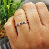 0.25 Carat (ctw) 10k White Gold Round Black And White Diamond 5 Stone Ladies Anniversary Wedding Band Ring 1/4 CT