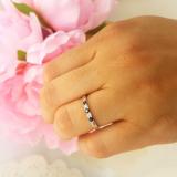 0.25 Carat (ctw) 10k White Gold Round Blue Sapphire And White Diamond 5 Stone Ladies Anniversary Wedding Band Ring 1/4 CT