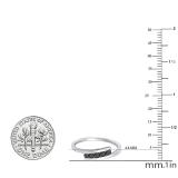 0.25 Carat (ctw) 10K White Gold Round Black Diamond Ladies 5 Stone Bridal Promise Ring