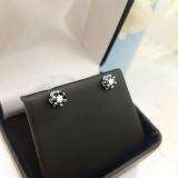 0.40 Carat (ctw) 10K White Gold Round Cut White Diamond & Blue Sapphire Ladies Cluster Flower Stud Earrings