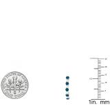 0.35 Carat (ctw) 10K White Gold Round Blue & White Diamonds Ladies Fancy J Shaped Hoop Earrings 1/3 CT