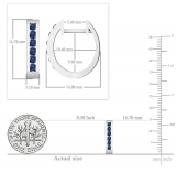 0.36 Carat (ctw) 10k White Gold Round Blue Sapphire Ladies Huggie Hoop Earrings 1/3 CT