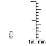 0.33 Carat (ctw) 14k White Gold Round Blue Sapphire & White Diamond Ladies Huggies Hoop Earrings 1/3 CT