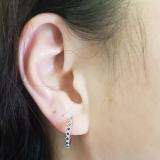 0.25 Carat (ctw) 10K White Gold Round Blue Sapphire Ladies Fine Dainty Hoop Earrings 1/4 CT