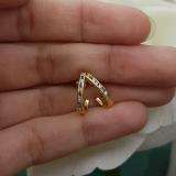 0.25 Carat (ctw) 10K Yellow Gold Round Blue & White Diamond Ladies Fancy J Shaped Hoop Earrings 1/4 CT