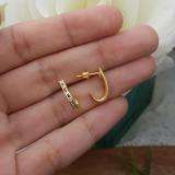 0.25 Carat (ctw) 10K Yellow Gold Round Blue & White Diamond Ladies Fancy J Shaped Hoop Earrings 1/4 CT