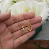0.25 Carat (ctw) 10K Yellow Gold Round Blue & White Diamond Ladies Fancy J Shaped Hoop Earrings 1/4 CT