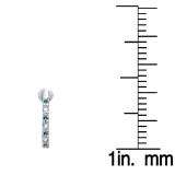 0.25 Carat (ctw) Sterling Silver Round Blue & White Diamond Ladies Hoop Earrings 1/4 CT