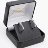 0.25 Carat (ctw) Sterling Silver Round Blue Diamond Ladies Hoop Earrings 1/4 CT