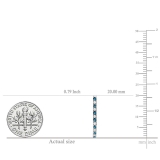 0.25 Carat (ctw) 10K White Gold Round Blue & White Diamond Ladies Hoop Earrings 1/4 CT