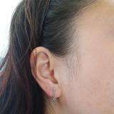 0.25 Carat (ctw) 14K White Gold Round Blue Diamond Ladies Hoop Earrings 1/4 CT