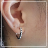 0.25 Carat (ctw) 14K White Gold Round Blue Sapphire & White Diamond Ladies Hoop Earrings 1/4 CT