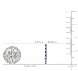 0.25 Carat (ctw) 14K White Gold Round Blue Sapphire & White Diamond Ladies Hoop Earrings 1/4 CT