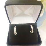 0.20 Carat (ctw) 10K White Gold Round White And Black Diamond Ladies Hoop Earrings